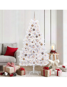 Albero di Natale artificiale 180 cm PVC e Acciaio Bianco