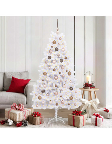 Albero di Natale artificiale 180 cm PVC e Acciaio Bianco