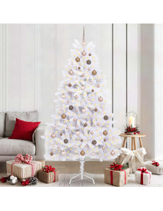 Albero di Natale artificiale 210 cm PVC e Acciaio Bianco