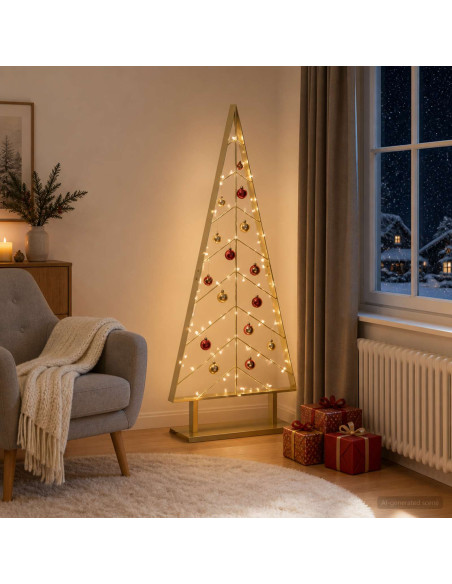 Albero di Natale in metallo con supporto KUOPIO 125 cm Acciaio
