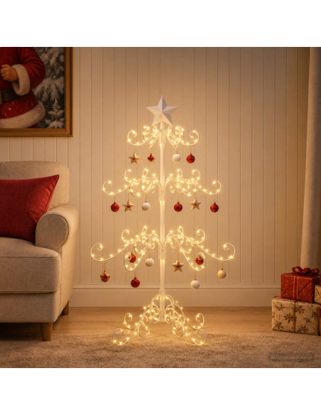 Albero di Natale in metallo KUOPIO 90 cm acciaio White
