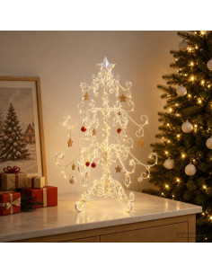 Albero di Natale in metallo KUOPIO 60 cm acciaio White