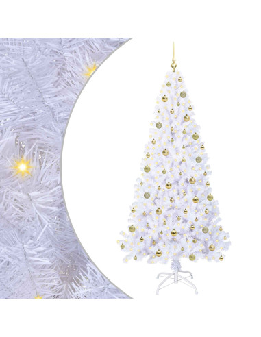 Albero di Natale artificiale Bianco 210 cm PVC e Acciaio