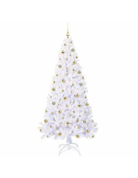 Albero di Natale artificiale Bianco 210 cm PVC e Acciaio
