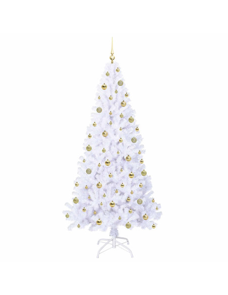 Albero di Natale artificiale Bianco 210 cm PVC e Acciaio