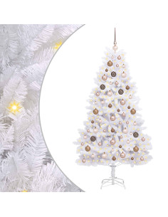 Albero di Natale artificiale 180 cm PVC e Acciaio Bianco 2