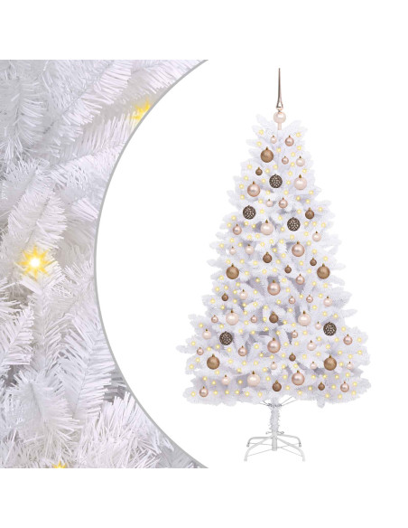 Albero di Natale artificiale 180 cm PVC e Acciaio Bianco