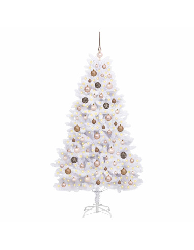 Albero di Natale artificiale 180 cm PVC e Acciaio Bianco