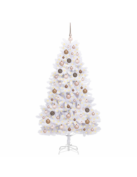 Albero di Natale artificiale 180 cm PVC e Acciaio Bianco