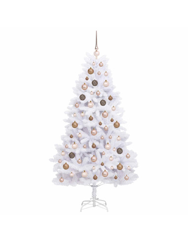 Albero di Natale artificiale 180 cm PVC e Acciaio Bianco