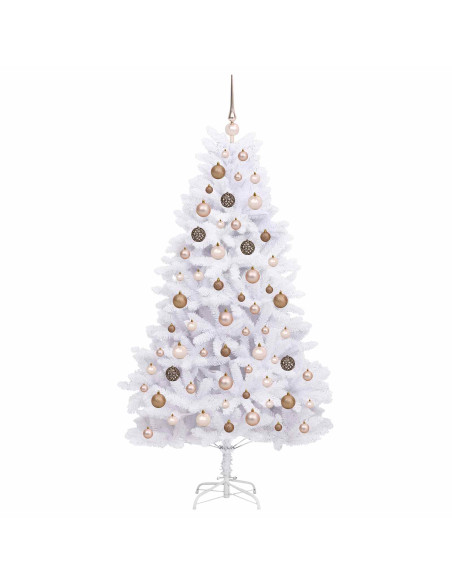 Albero di Natale artificiale 180 cm PVC e Acciaio Bianco