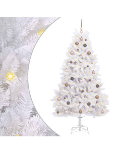 Albero di Natale artificiale 210 cm PVC e Acciaio Bianco 2