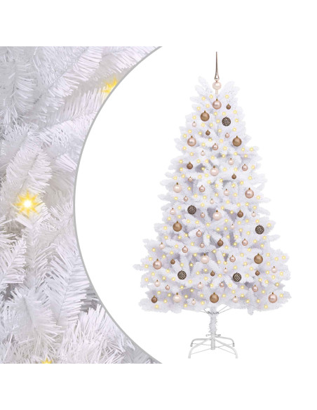 Albero di Natale artificiale 210 cm PVC e Acciaio Bianco