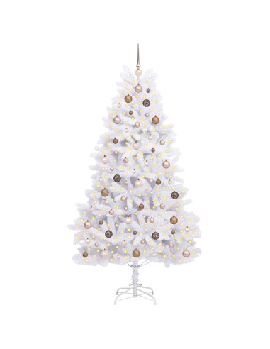 Albero di Natale artificiale 210 cm PVC e Acciaio Bianco