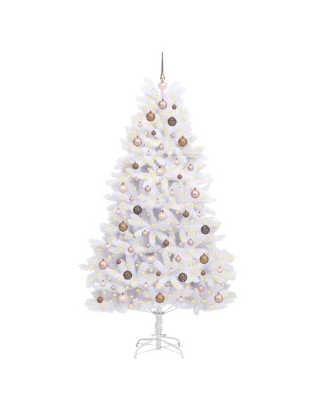 Albero di Natale artificiale 210 cm PVC e Acciaio Bianco