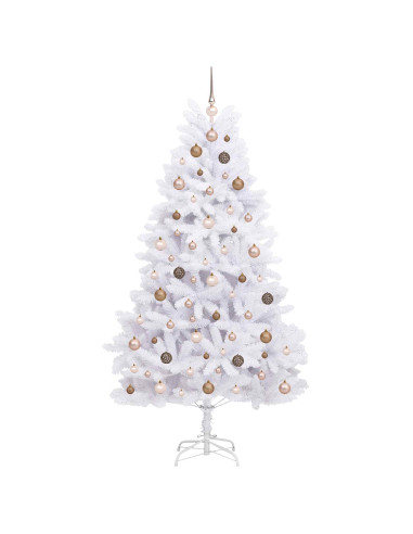 Albero di Natale artificiale 210 cm PVC e Acciaio Bianco