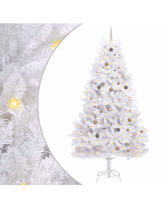 Albero di Natale artificiale 270 cm PVC e Acciaio Bianco 2