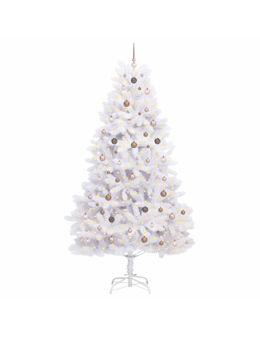 Albero di Natale artificiale 270 cm PVC e Acciaio Bianco