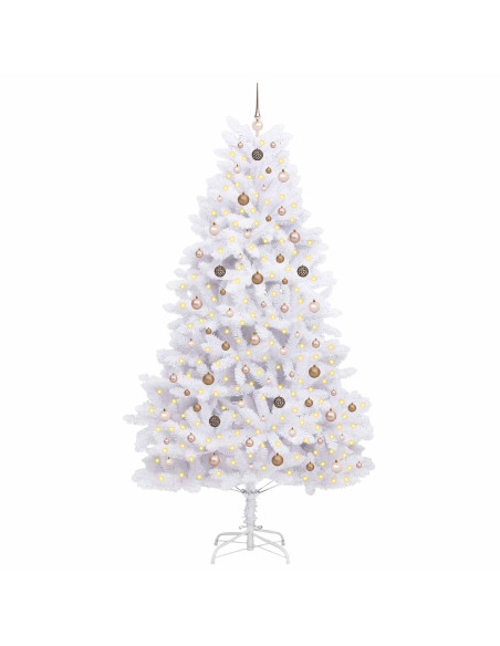 Albero di Natale artificiale 270 cm PVC e Acciaio Bianco