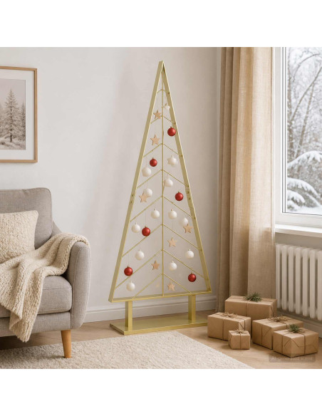 Albero di Natale in metallo con supporto KUOPIO 125 cm Acciaio