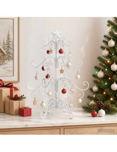 Albero di Natale in metallo KUOPIO 60 cm acciaio White