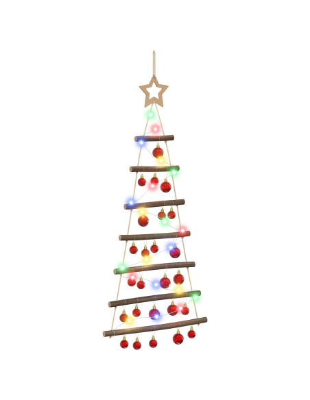 Albero di Natale appeso con palle 90 cm 30 LED Multicolore