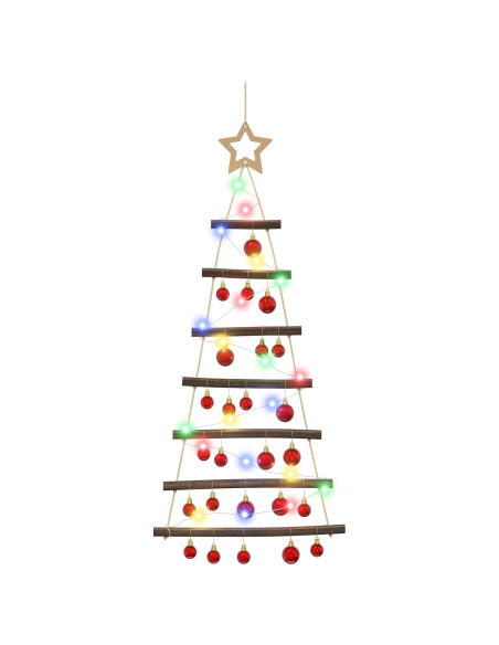 Albero di Natale appeso con palle 90 cm 30 LED Multicolore