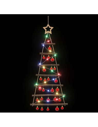 Albero di Natale appeso con palle 90 cm 30 LED Multicolore