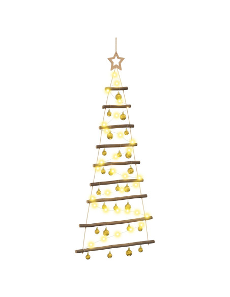 Albero di Natale appeso con palle 120 cm 50 LED Bianco caldo