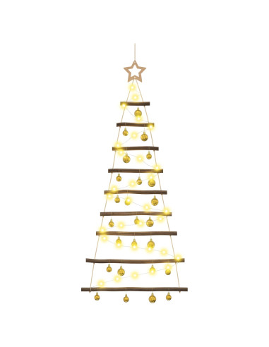 Albero di Natale appeso con palle 120 cm 50 LED Bianco caldo