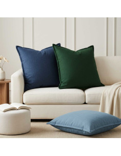 Federa 6 pz HOUTEN Verde Scuro 65 x 65 cm Lino