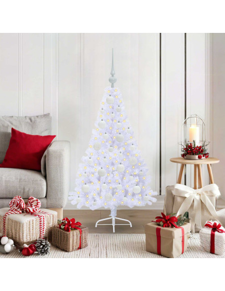 Albero di Natale artificiale Bianco 120 cm PVC e Acciaio