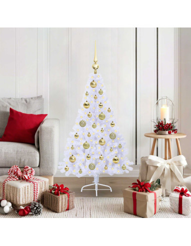 Albero di Natale artificiale Bianco 120 cm PVC e Acciaio