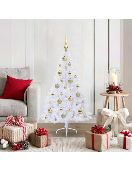Albero di Natale artificiale Bianco 120 cm PVC e Acciaio