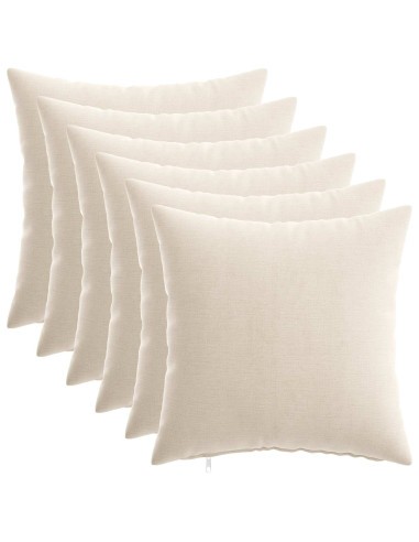 Cuscino 6 pz HEERLEN Crema 30 x 30 cm Tessuto Chenille