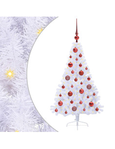 Albero di Natale artificiale Bianco 120 cm PVC e Acciaio 2