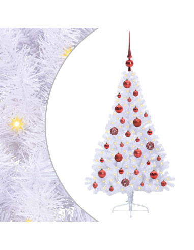 Albero di Natale artificiale Bianco 120 cm PVC e Acciaio