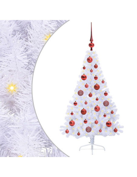 Albero di Natale artificiale Bianco 120 cm PVC e Acciaio