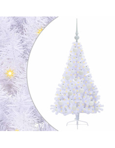 Albero di Natale artificiale Bianco 120 cm PVC e Acciaio 2