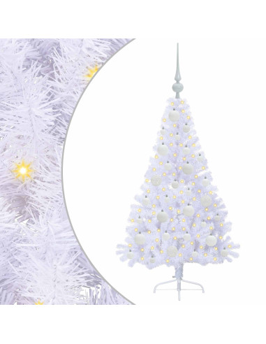 Albero di Natale artificiale Bianco 120 cm PVC e Acciaio