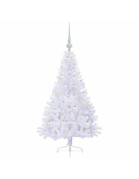 Albero di Natale artificiale Bianco 120 cm PVC e Acciaio
