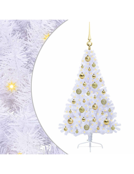 Albero di Natale artificiale Bianco 120 cm PVC e Acciaio