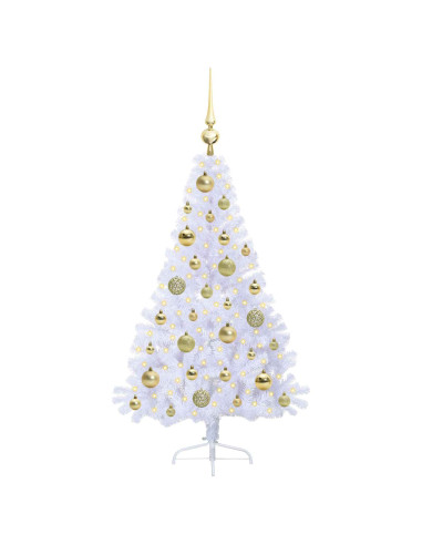 Albero di Natale artificiale Bianco 120 cm PVC e Acciaio