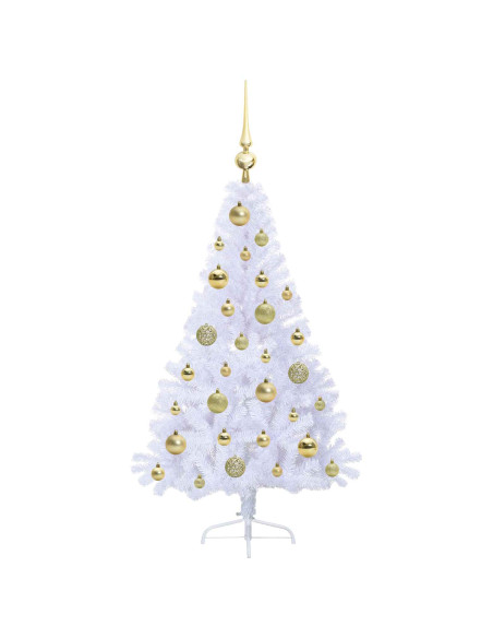 Albero di Natale artificiale Bianco 120 cm PVC e Acciaio