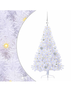 Albero di Natale artificiale Bianco 120 cm PVC e Acciaio 2