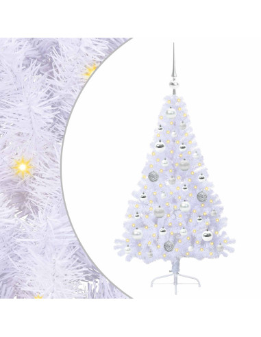 Albero di Natale artificiale Bianco 120 cm PVC e Acciaio