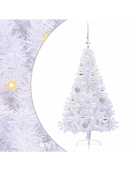 Albero di Natale artificiale Bianco 120 cm PVC e Acciaio