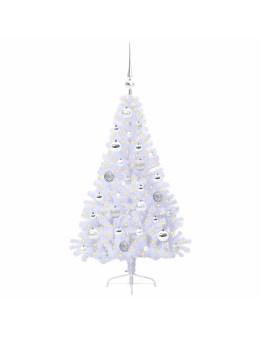 Albero di Natale artificiale Bianco 120 cm PVC e Acciaio