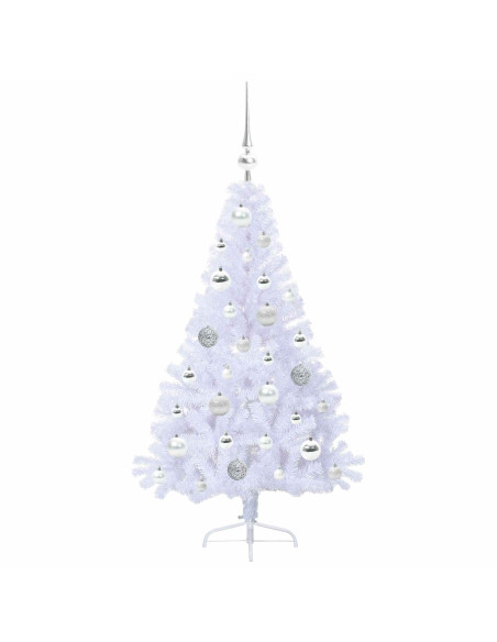 Albero di Natale artificiale Bianco 120 cm PVC e Acciaio
