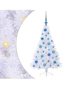 Albero di Natale artificiale Bianco 120 cm PVC e Acciaio 2